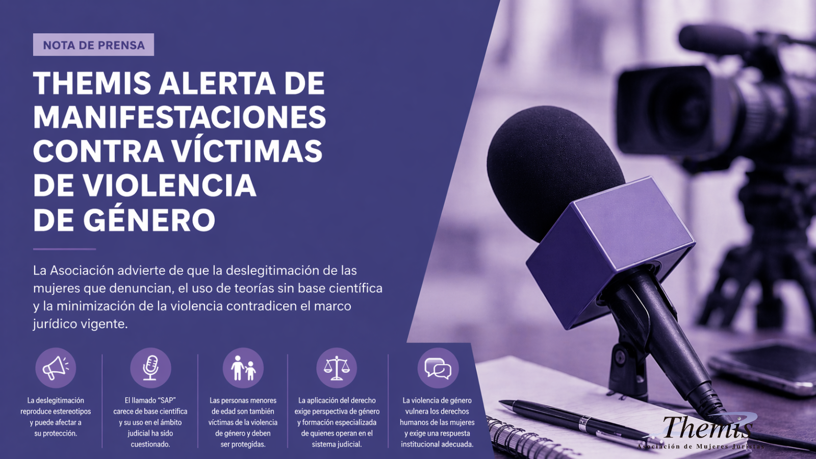 Themis alerta de manifestaciones contra víctimas de violencia de género